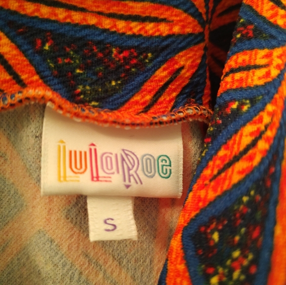 Lularoe Blue and Orange Pencil Skirt Size Small - Picture 3 of 4